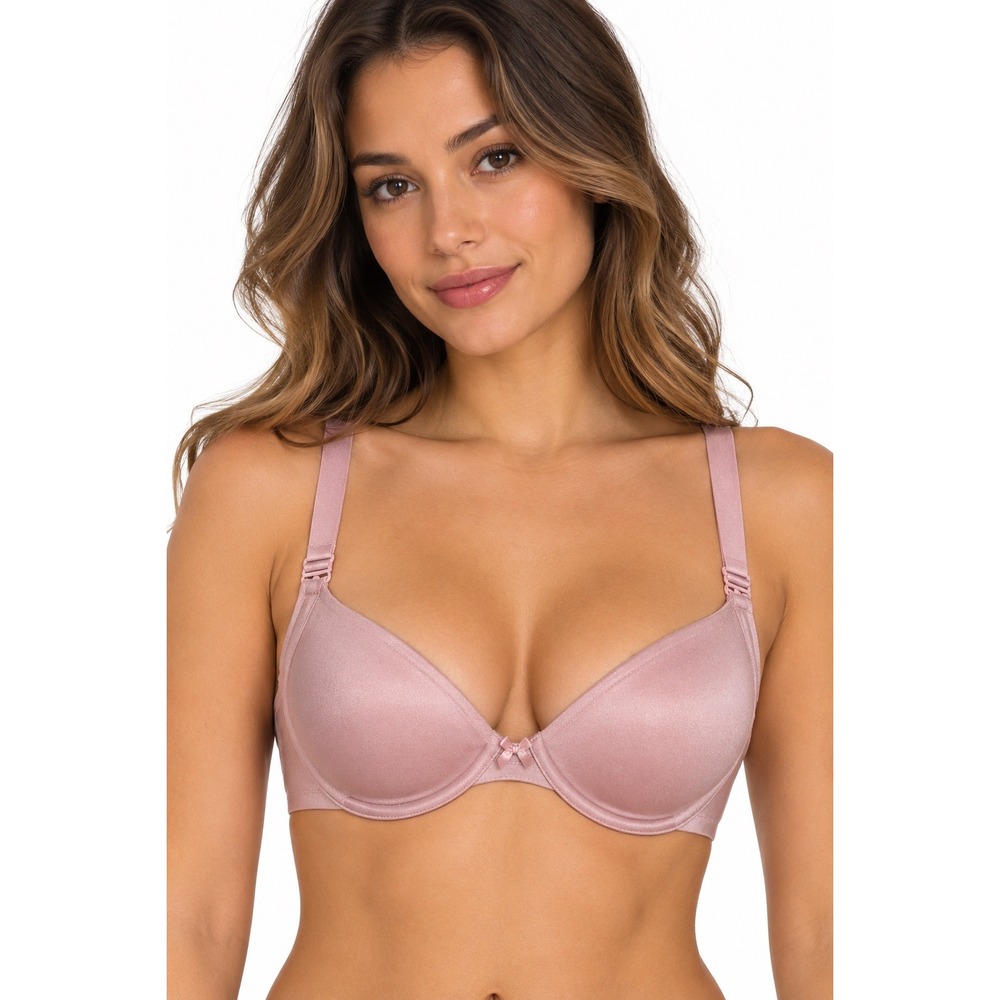 Victoria's Secret Demi Bra Womens 34D Pink Metallic Shimmer Lingerie Underwire